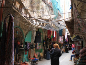 Hebron provides one of the most visual examples of Israeli occupation. The city is inhabited by 160,000 Palestinians and 500 Israeli settlers.