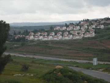 The illegal Israeli settlement of Halamish, that expands on the historical lands of Nabi Saleh, which has also been confirmed by Israel's own Supreme Court of Justice.